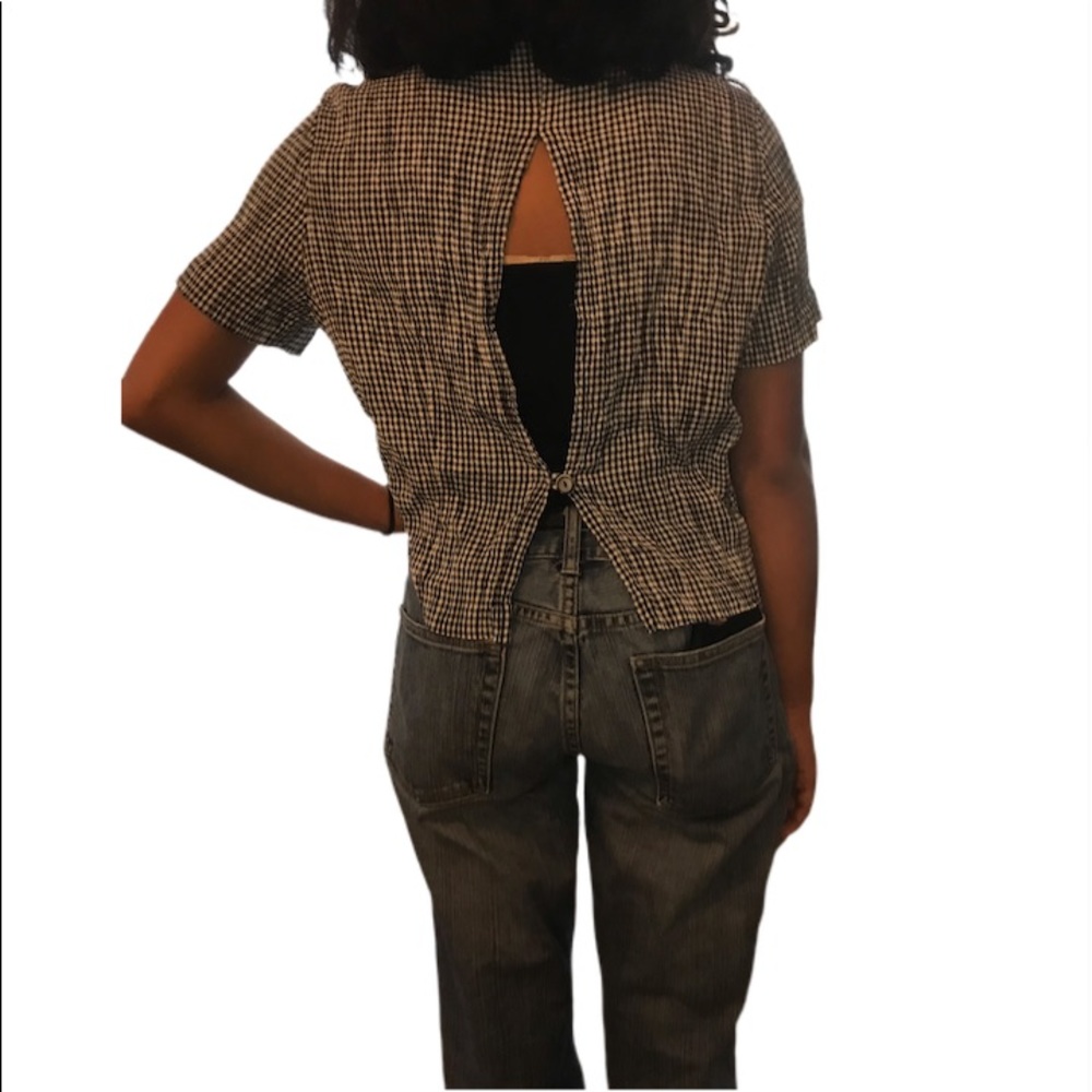 Vintage Coldwater Creek Gingham Blouse | Crinkle Button Down | Petite 16P USA Ma